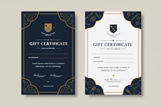design voucher, gift certificate coupons postcard and ticket