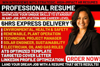 write UK, uae environmental resume solar renewable energy ehs sustainability CV