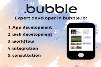 develop bubble io, web apps, mvps, and saas with no code app
