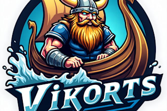 design high quality viking ship mascot logo with my fastest delivery
