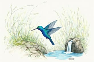hand paint a watercolor illustration for you in my style