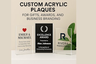 design custom acrylic plaques for gifts, awards, and business branding