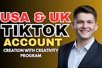 create usa tiktok account, uk tiktok account with tiktok creativity program beta