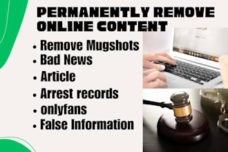 remove permanently articles ,mugshots,news delete, case study negative links on