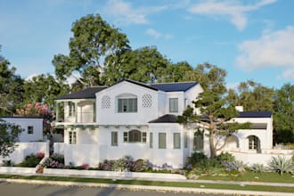 create 3d outdoor for garden, patio, pool backyard and landscape design