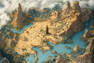 draw fantasy city, town or village maps