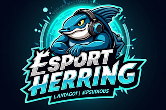 design high quality herring mascot logo with free source file