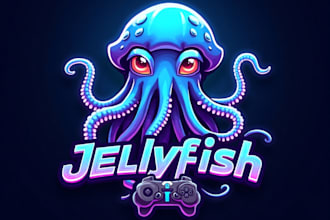 design high quality jellyfish mascot logo with creative concepts