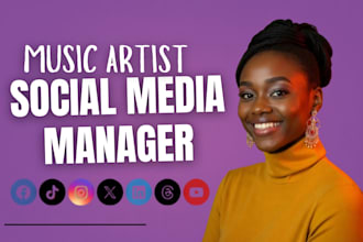 be your music artist social media manager, content creator relation branding