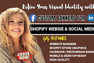 design custom social media banner, design professional shopify website banner