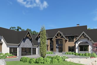do backyard landscape rendering, hot tub,garden design, swimming pool,patio 3d