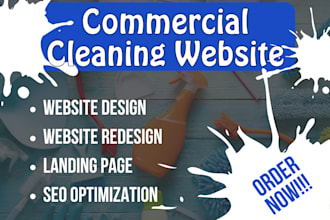 create a cleaning website for office, house, and janitorial services