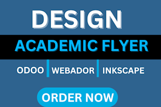 design brandbook academic, fundraising flyer, pod using inkscape, odoo, webador