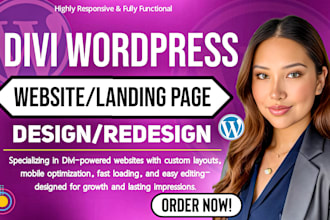 build responsive wordpress website using divi, divi wordpress website design