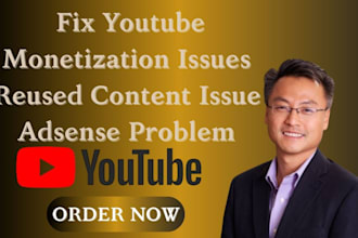 fix youtube monetization issues, reused content issue, adsense problem