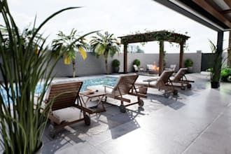 do landscape 3d garden, patio design, pool and outdoor space