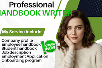 design and write employee handbook job description brochure company profile