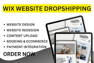 design a branded wix dropshipping store, tiktok shop, wix website design, wix