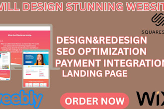 create a custom website on wix, squarespace, or weebly