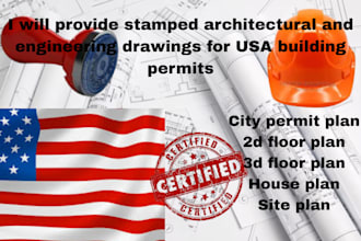 seal stamp architectural engineering drawings for USA building permits site plan