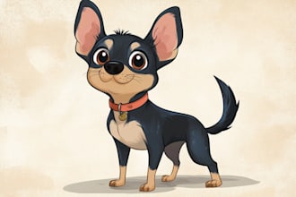 draw your pet portrait into cute disney style