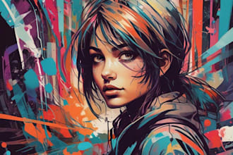 make illustration expressionism art, graffiti, abstract