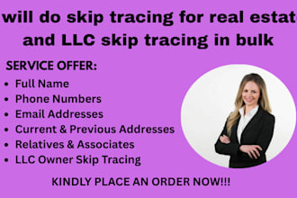 do skip tracing for real estate and llc skip tracing in bulk