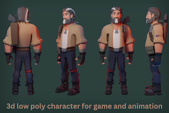 model rig animate 3d low poly ps1 ps2 y2k n64 character for game and animation