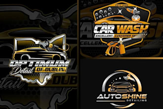 do automotive, garage, auto detailing, car racing and car wash logo design