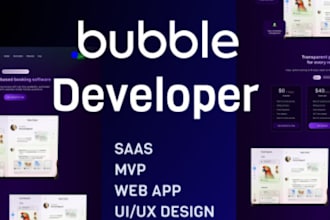 develop a custom bubble io, bubble website, bubble app bubble io landing page