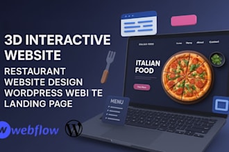 3d interactive website restaurant website design wordpress website landing page