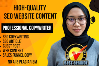 do copywriting,website copy, write sales copy as your SEO website content writer