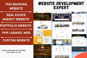 develop taxi booking website real estate artist website with PHP laravel web app