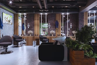 do 3d hair, styling, beauty, hairdressing salon and beauty parlor design