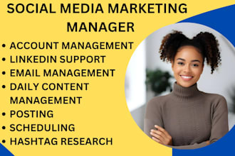 monthly social media marketing manager social media setup content creator