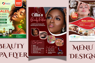 design a  menu and flyer for your beauty spa and massage business