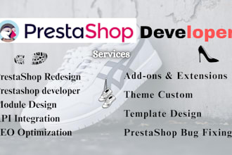 prestashop developer, prestashop module, SEO, addons, theme template design, bug