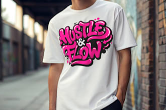 do custom graffiti typography and urban streetwear tshirt design
