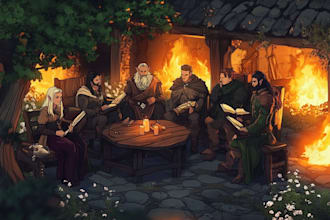 draw your entire dnd party in a custom group illustration