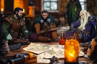 illustrate your dnd group in an party artwork
