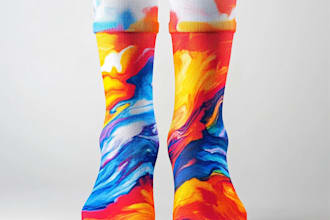 draw a creative socks unique sock design for you