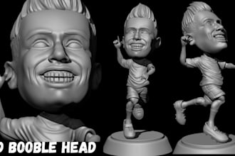 sculpt 3d boobled head, 3d head 3d bust, 3d face, 3d full bodymodel 3d printing