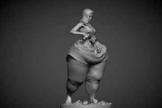 do 3d print character,nsfw female 2d portrait to 3d,stl file figures model,toy