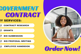 write bid proposal, grant proposal, government contract research, rfp rfq, grant