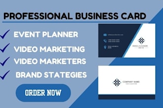 design a modern real estate business card for video marketers and event planners