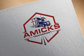 design a creative transport logistics trucking freight and dispatching logo