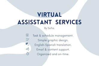 help you with virtual assistance graphic design translation and video editing