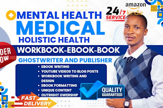 write KDP self help ebook, holistic wellness workbook, mental health, life coach