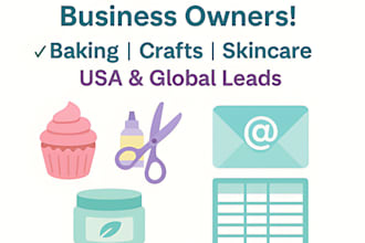 provide a email list of home based baking crafts and skincare owner email list
