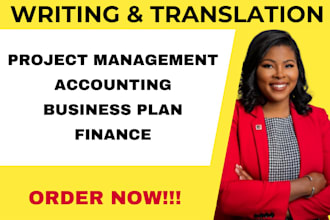 write on business, project management, accounting, economics, and finance tasks